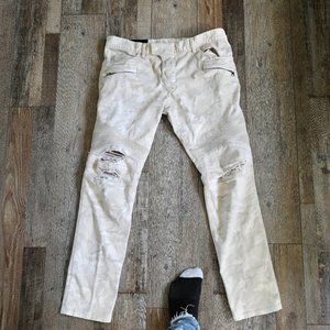 BALMAIN BEIGE/TAN CAMO SLIM TAPER JEANS | LIMITED/SOLD OUT